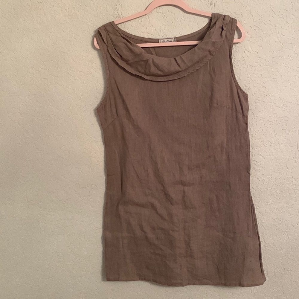 Blue Orchid Linen Dress Made in Italy Size L